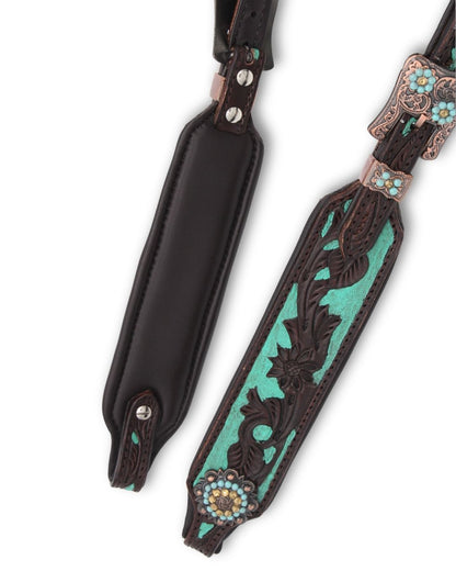 Zweiohr Super Soft anatomische Westerntrense Türkis mit Perlen-Earloop, dunkelbraun,