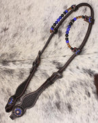 Zweiohr Show Westerntrense royalblau mit Perlen-Earloops