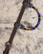 Zweiohr Show Westerntrense royalblau mit Perlen-Earloops,