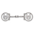 Westerngebiss D-Ring Wassertrense doppelt gebrochen mit Pferdekopf-Motiv 12,5 cm