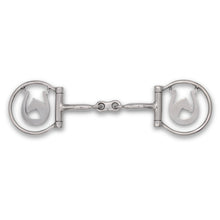 Westerngebiss D-Ring Wassertrense doppelt gebrochen mit Pferdekopf-Motiv 12,5 cm