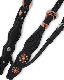 Super Soft Westerntrense Zweiohr Rosegold/Schwarz mit Kehlriemen,