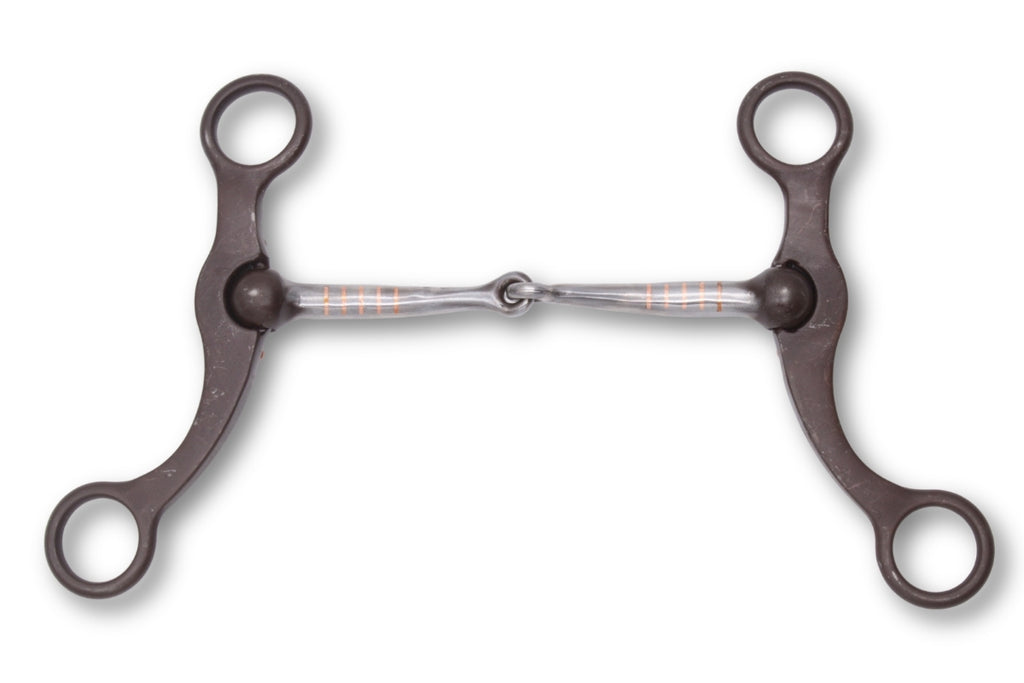 Show Snaffle Bit mit Shanks, einfach gebrochen, 13,5 cm,