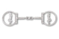 Westerngebiss D-Ring Wassertrense doppelt gebrochen mit Cowgirl-Motiv 12,5 cm