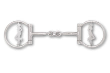 Westerngebiss D-Ring Wassertrense doppelt gebrochen mit Cowgirl-Motiv 12,5 cm