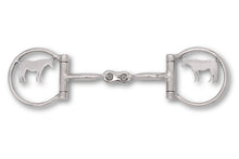 Westerngebiss D-Ring Wassertrense doppelt gebrochen mit Pferde-Motiv 12,5 cm
