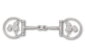 Westerngebiss D-Ring Wassertrense doppelt gebrochen mit Barrel-Racing-Motiv 12,5 cm