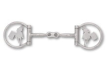Westerngebiss D-Ring Wassertrense doppelt gebrochen mit Barrel-Racing-Motiv 12,5 cm