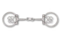 Westerngebiss D-Ring Wassertrense doppelt gebrochen mit Poker-Motiv 12,5 cm