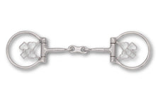 Westerngebiss D-Ring Wassertrense doppelt gebrochen mit Poker-Motiv 12,5 cm