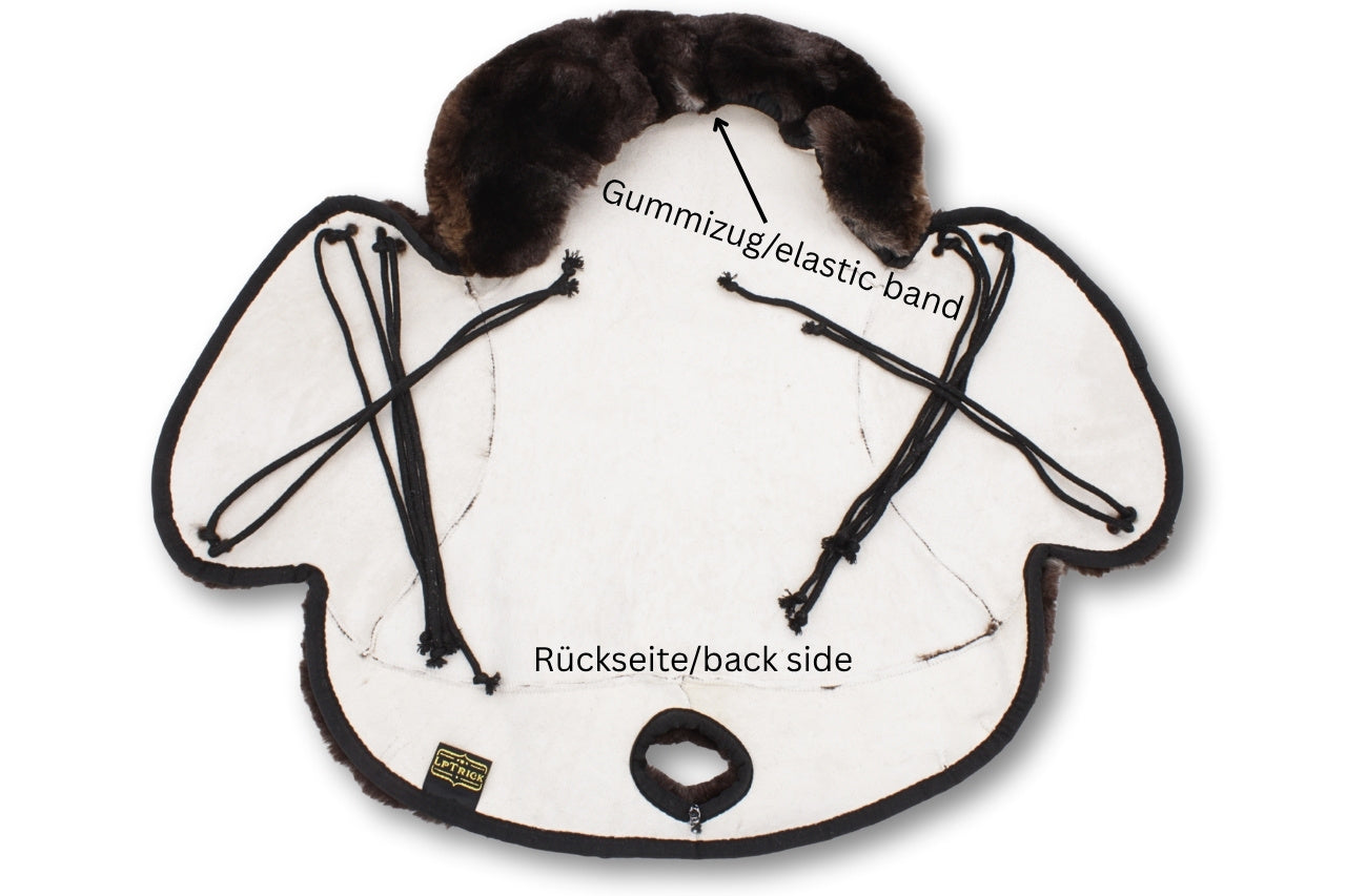 Exklusive Unikate - Lammfell Western Sattelsitzbezug Scheckfell mit Hornausschnitt,