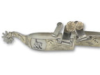 LpTrick - Westernsporen silber mit gravierter Verzierung und Reining horse Emblem, Rädchensporen