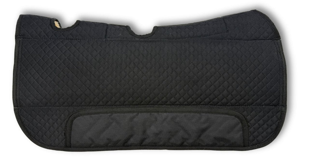 Premium aufpolster Western Lammfellpad schwarz, anatomisch