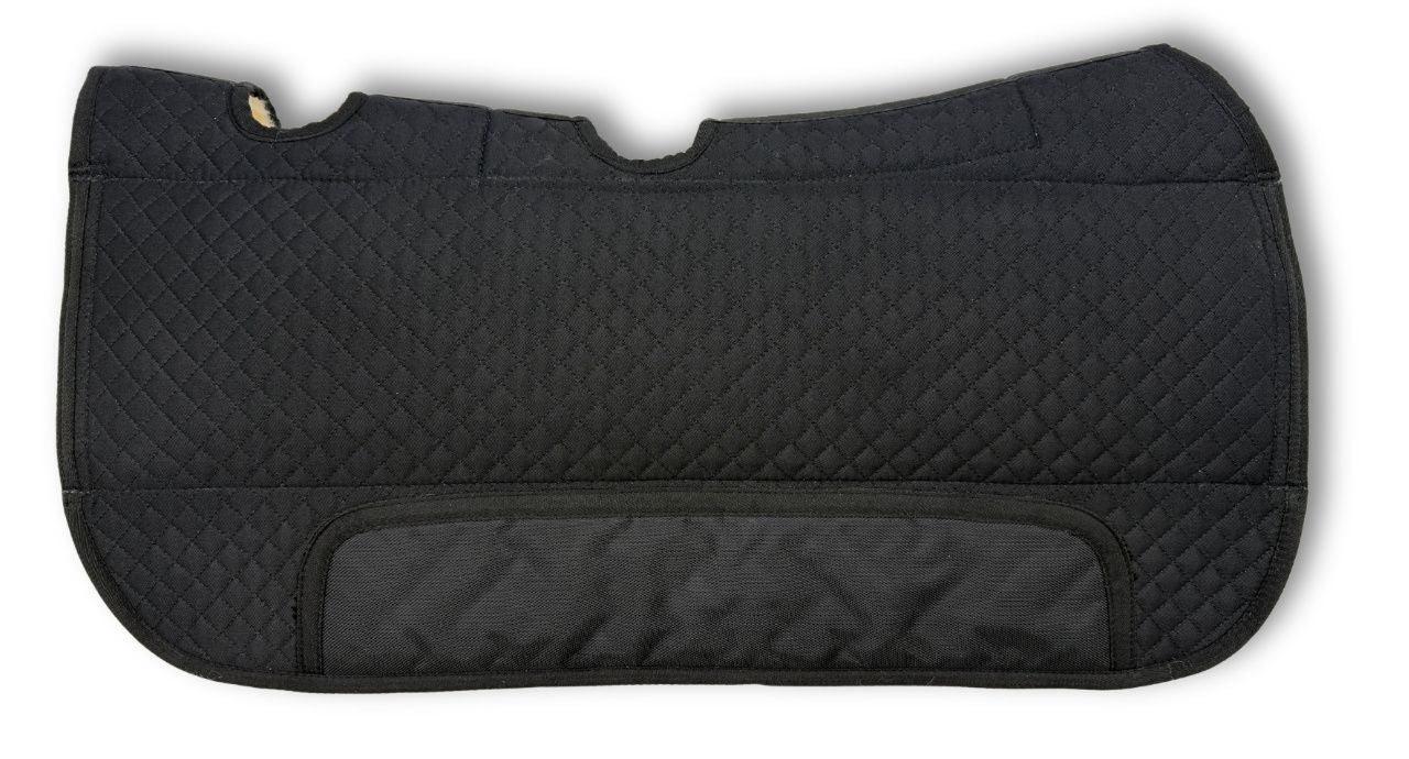 Premium aufpolster Western Lammfellpad schwarz, anatomisch