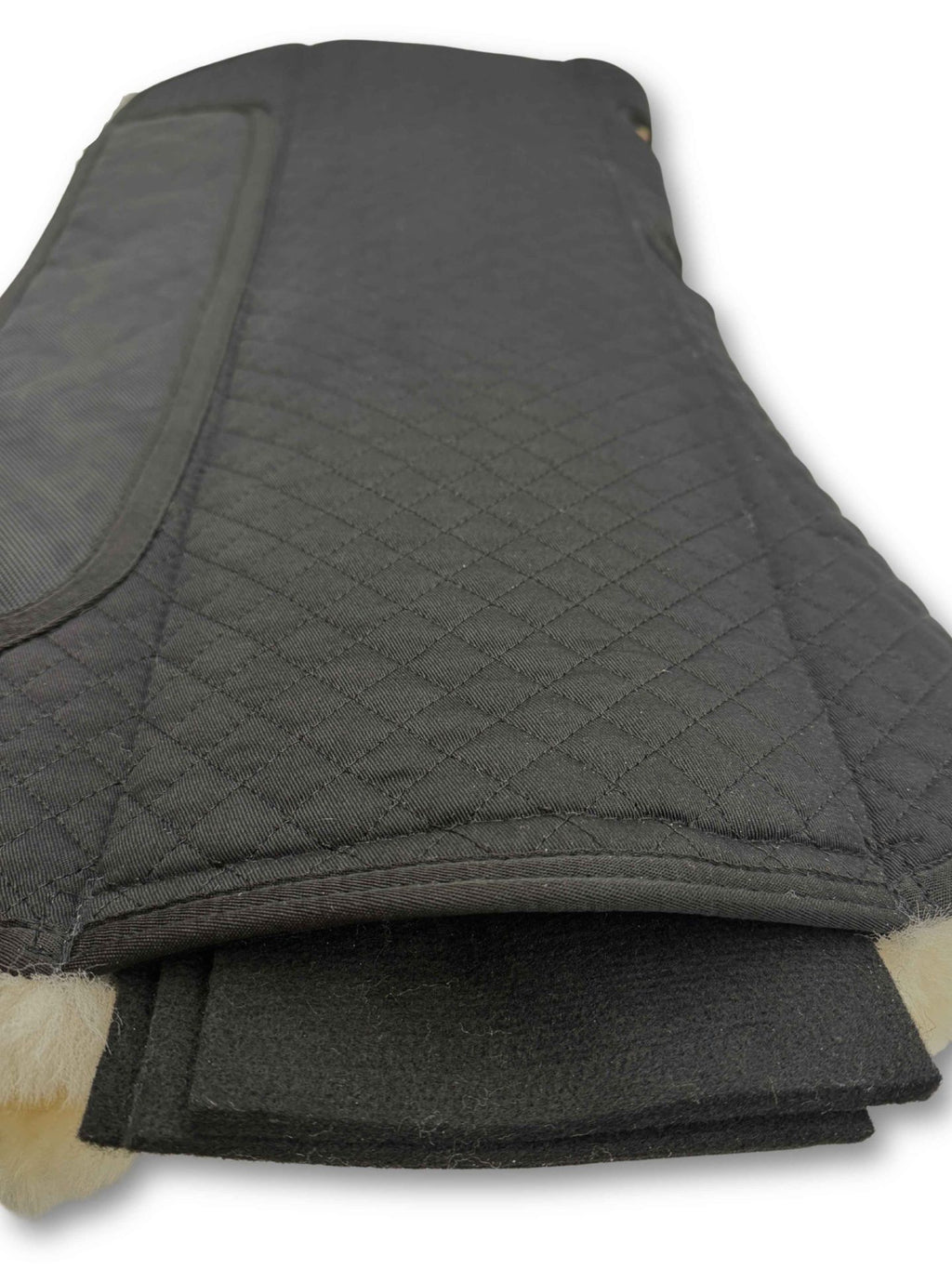 Premium aufpolster Western Lammfellpad schwarz, anatomisch