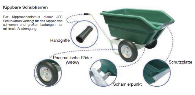 Kippschubkarre 250 L – JFC Universalkarre in 4 Farben für Ihren Stall