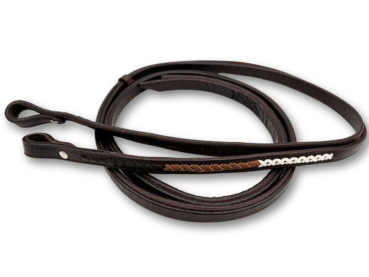 Vintage-Look Westerntrense, Set aus Kopfstück und Vorderzeug, Split Reins dunkelbraun - LpTrick