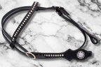 Elegante Kaltblut Westerntrense schwarz mit klaren Strasssteinchen