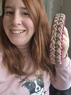Pfotenlieblinge - Handgemachtes Paracord-Hundehalsband „Rosé Sage“