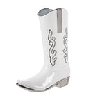 Vase Stiefel Cowboystiefel weiß H. 29,5 cm - Gilde Handwerk