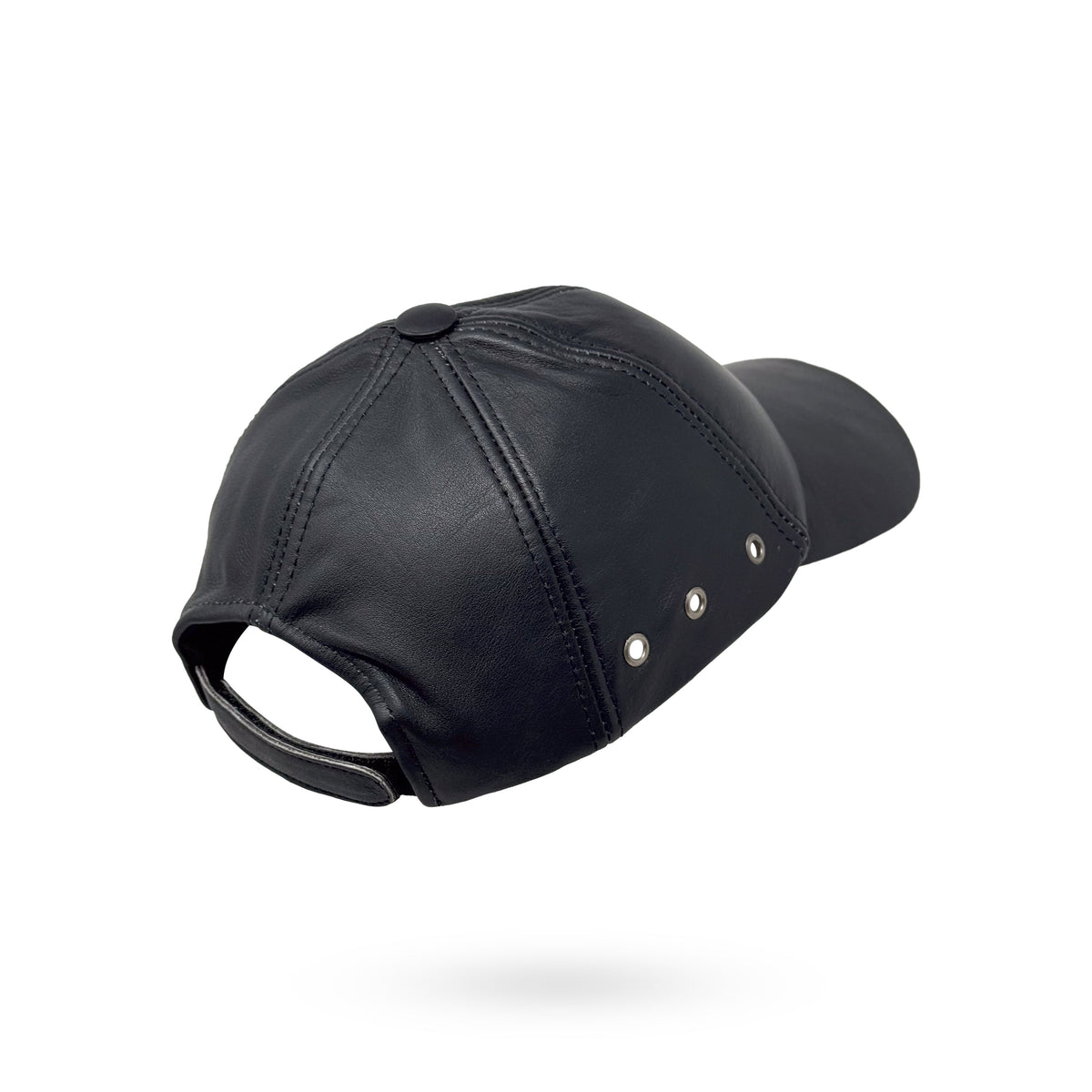 Baseball Cap Leder Outdoor Kappe Lederkappe Käppi Unisex Schwarz