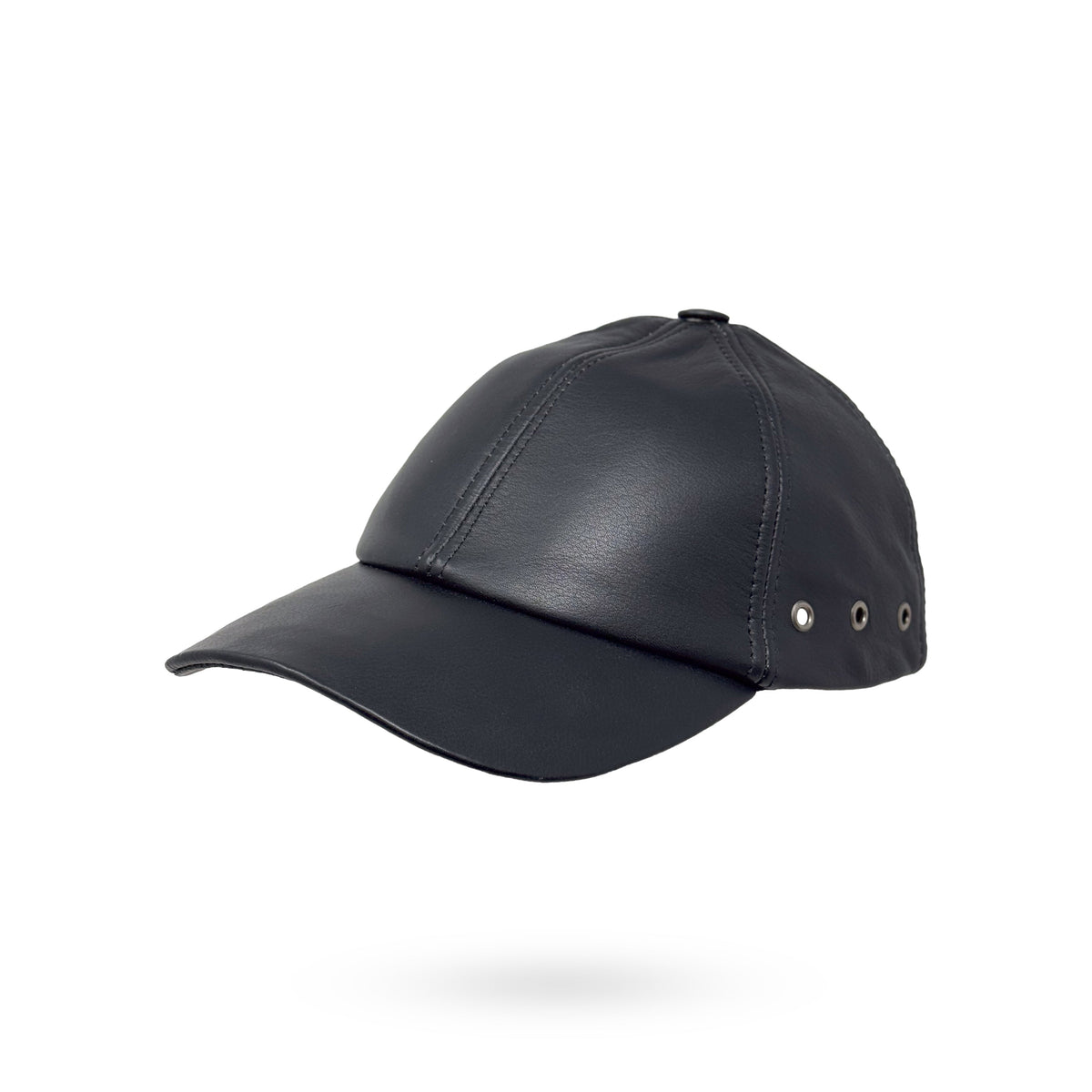 Baseball Cap Leder Outdoor Kappe Lederkappe Käppi Unisex Schwarz