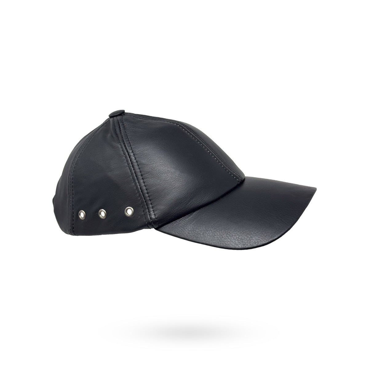 Baseball Cap Leder Outdoor Kappe Lederkappe Käppi Unisex Schwarz