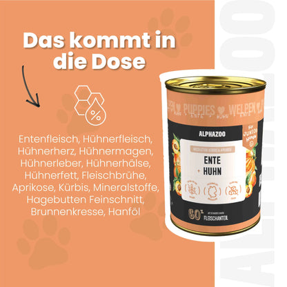 Ente + Huhn Nassfutter für Welpen