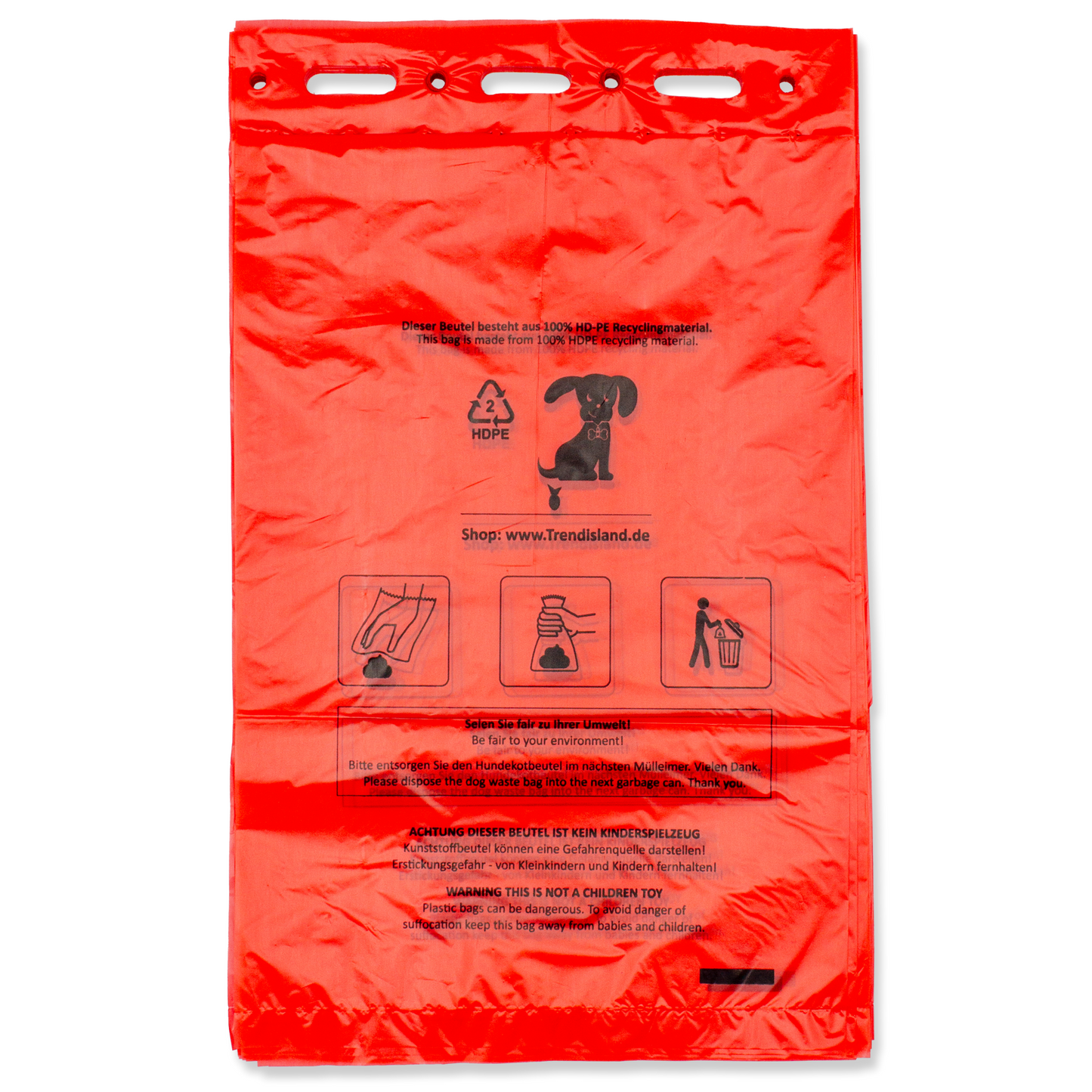 1000 rote Hundekotbeutel zum Aufhängen 21×31,5 cm – Reißfest, geruchsdicht & umweltfreundlich