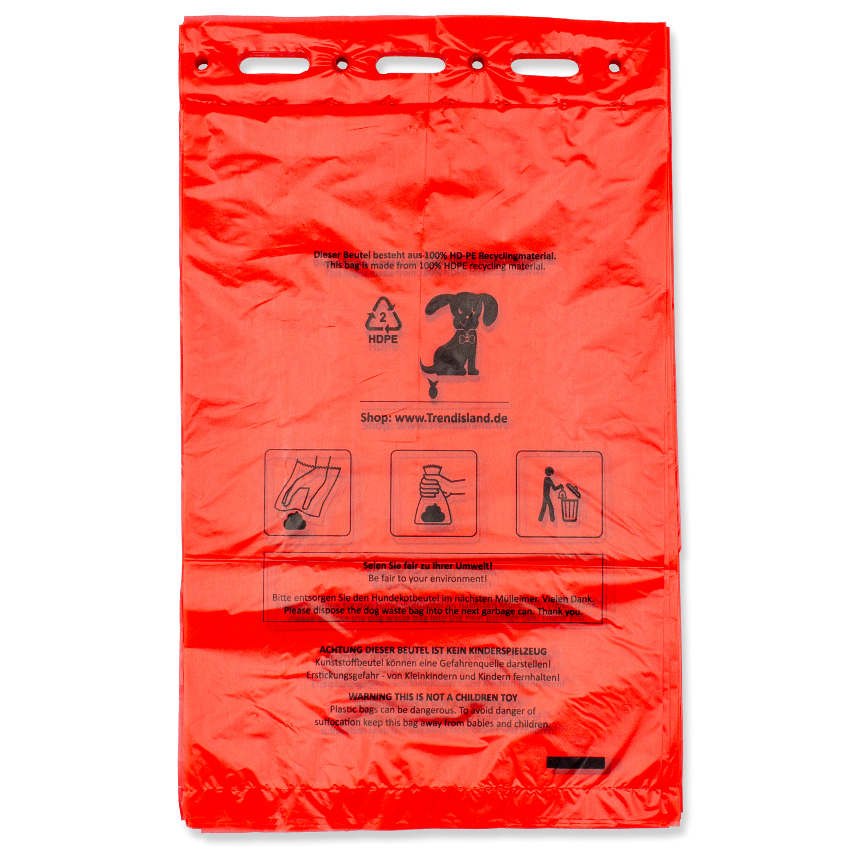 1000 rote Hundekotbeutel zum Aufhängen 21×31,5 cm – Reißfest, geruchsdicht & umweltfreundlich