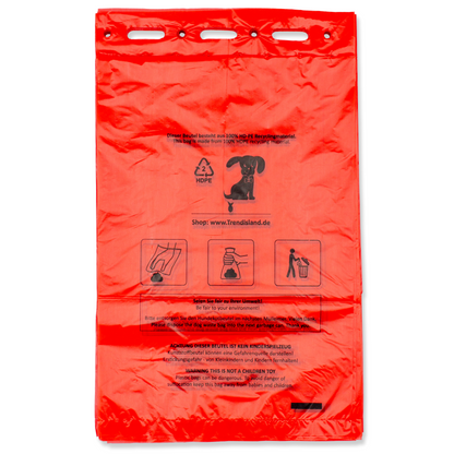 1000 rote Hundekotbeutel zum Aufhängen 21×31,5 cm – Reißfest, geruchsdicht & umweltfreundlich