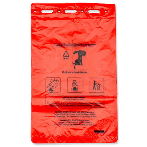 1000 rote Hundekotbeutel zum Aufhängen 21×31,5 cm – Reißfest, geruchsdicht & umweltfreundlich