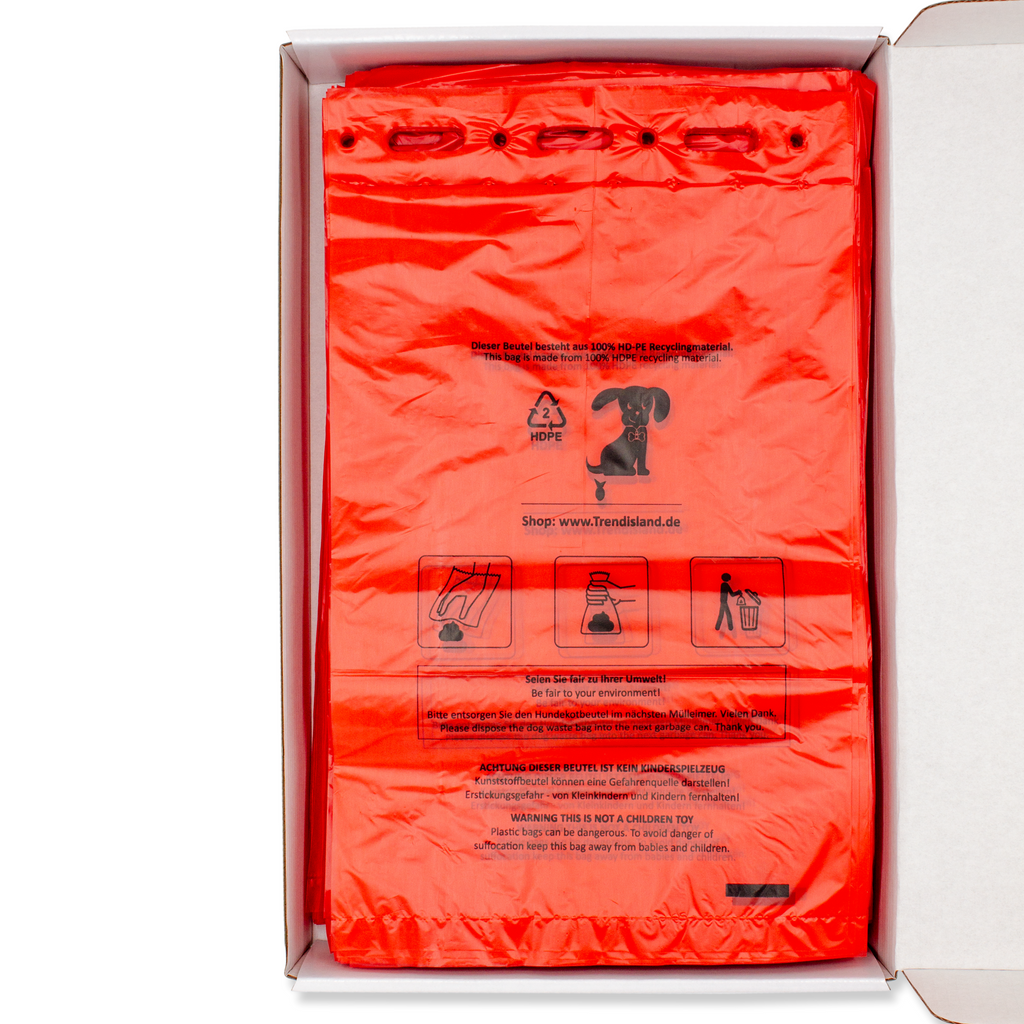 1000 rote Hundekotbeutel zum Aufhängen 21×31,5 cm – Reißfest, geruchsdicht & umweltfreundlich