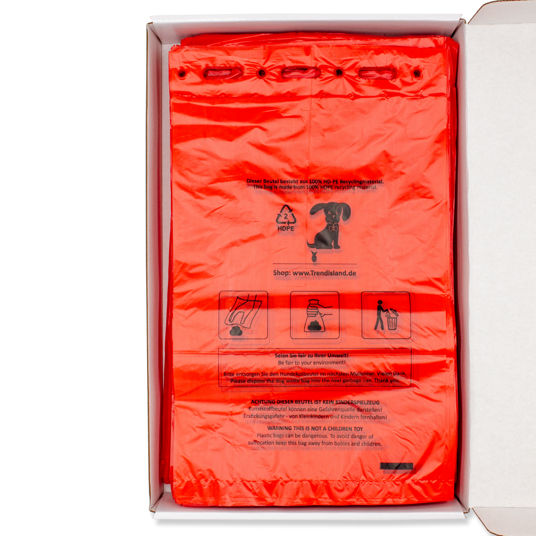 1000 rote Hundekotbeutel zum Aufhängen 21×31,5 cm – Reißfest, geruchsdicht & umweltfreundlich