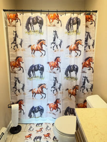 PLR Duschvorhang+Matte Western