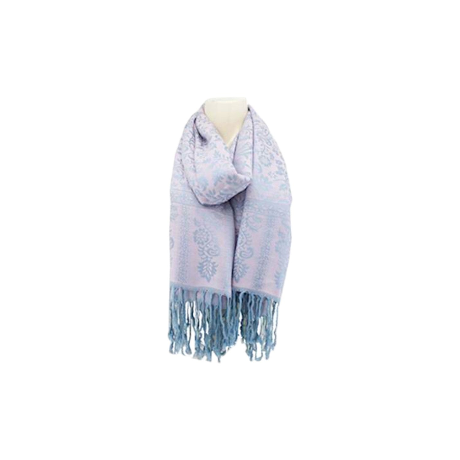 Damen Brokat Schal / Paisley Muster: Fransenschal seidig weich 175x70cm