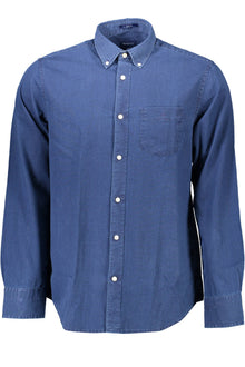 GANT Langarmhemd Herren Blau – Klassisches Baumwollhemd mit Button-Down-Kragen