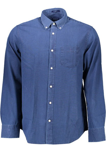 GANT Langarmhemd Herren Blau – Klassisches Baumwollhemd mit Button-Down-Kragen
