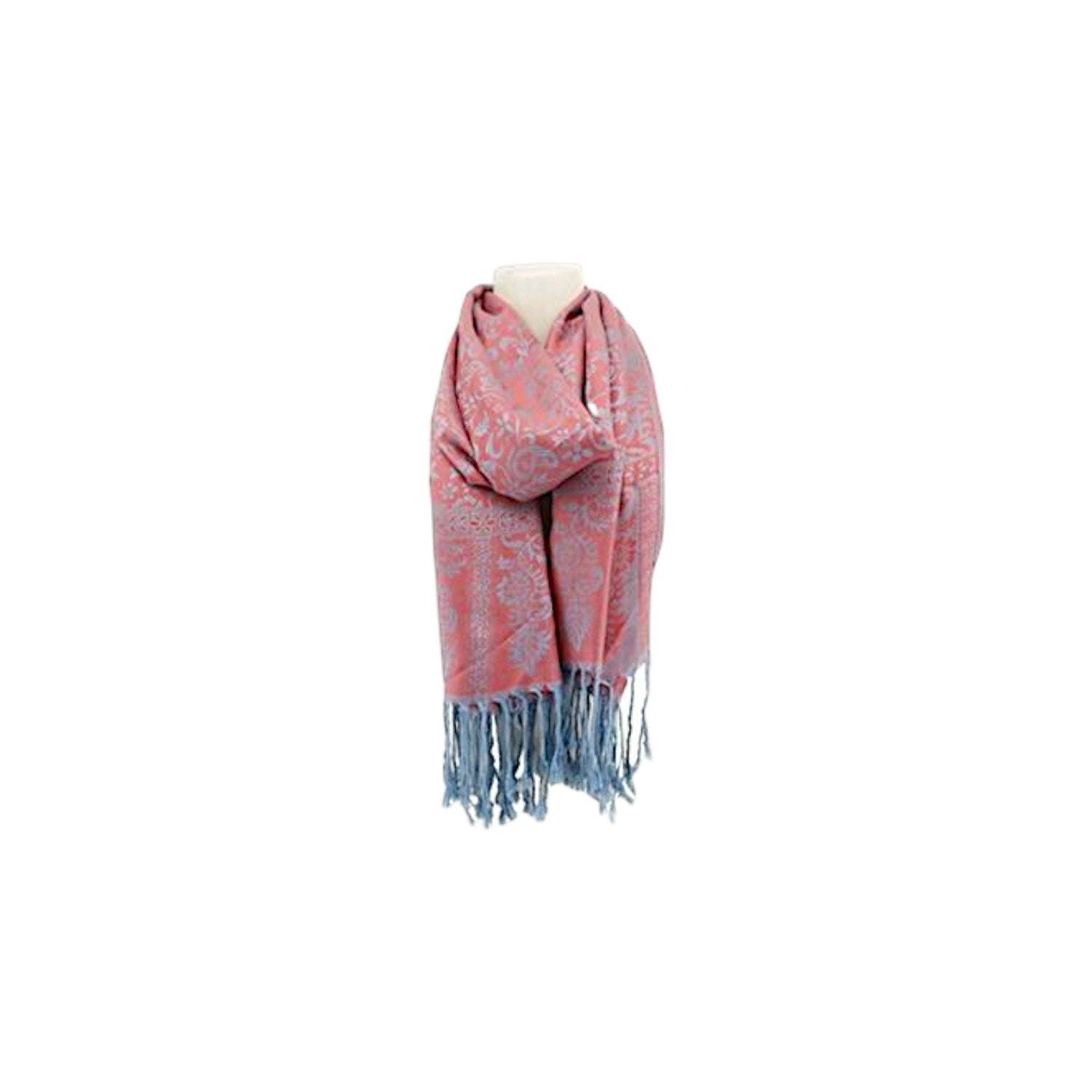 Damen Brokat Schal / Paisley Muster: Fransenschal seidig weich 175x70cm
