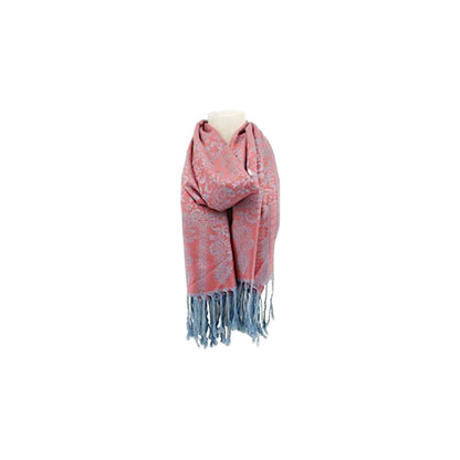Damen Brokat Schal / Paisley Muster: Fransenschal seidig weich 175x70cm