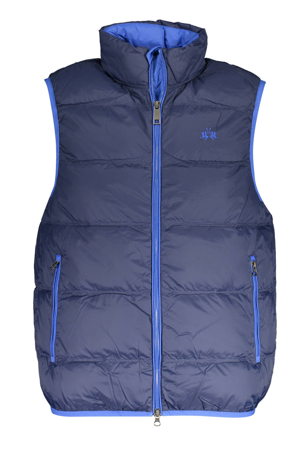 LA MARTINA Black Man Ärmellose Jacke Herren – Mit Kontrastdetails & Stickerei