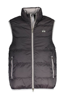 LA MARTINA Black Man Ärmellose Jacke Herren – Mit Kontrastdetails & Stickerei