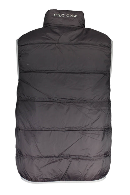 LA MARTINA Black Man Ärmellose Jacke Herren – Mit Kontrastdetails & Stickerei