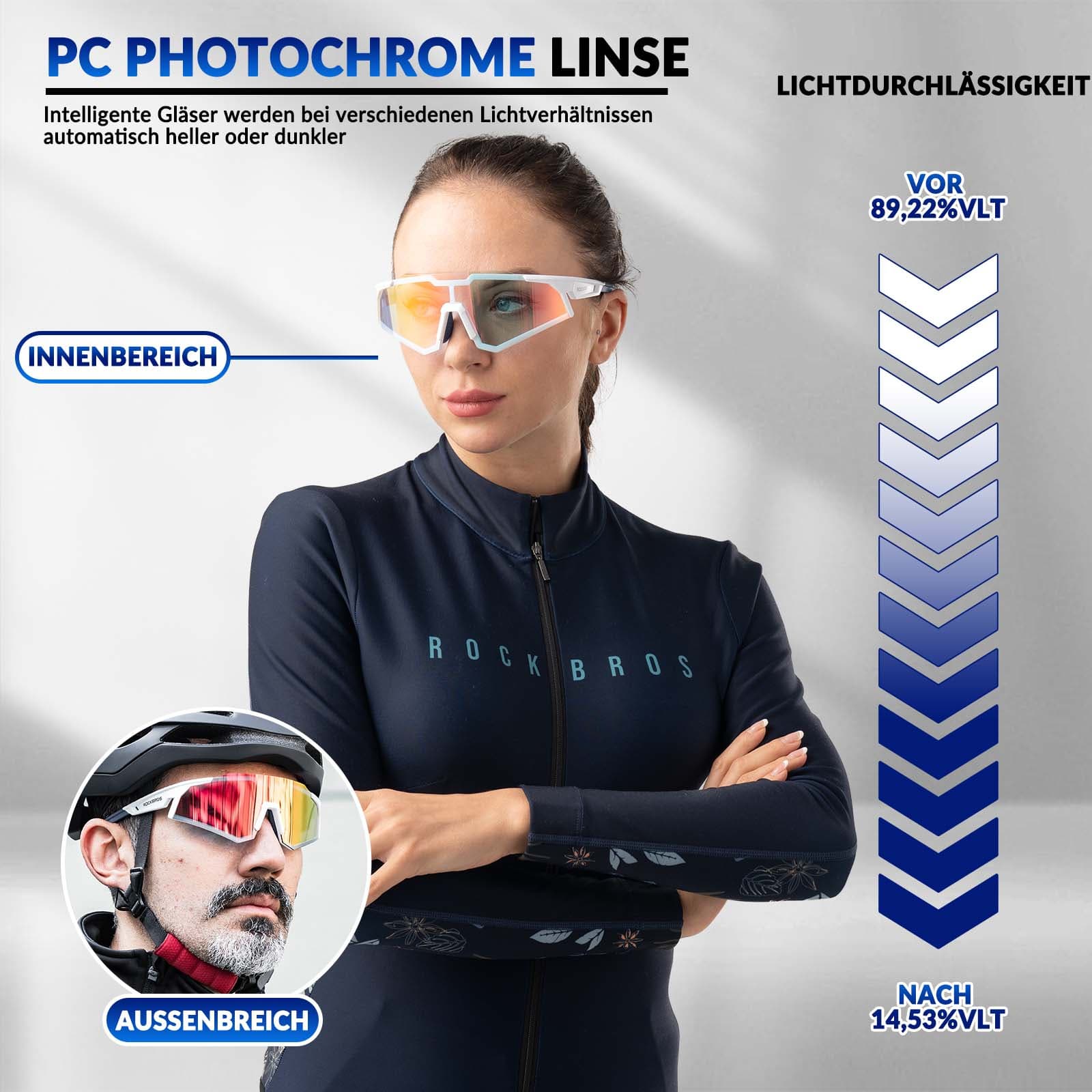 ROCKBROS Sonnenbrille Selbsttönend Outdoor UV400 Schutz