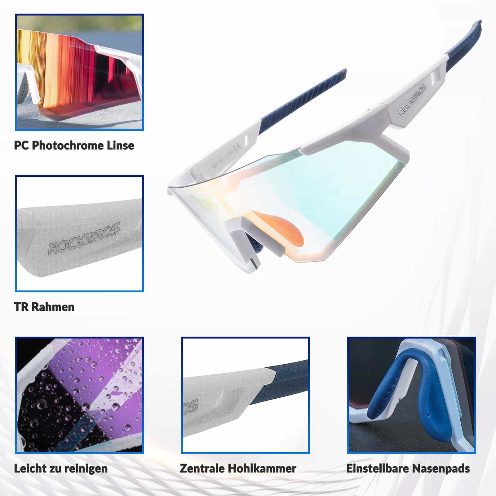 ROCKBROS Sonnenbrille Selbsttönend Outdoor UV400 Schutz
