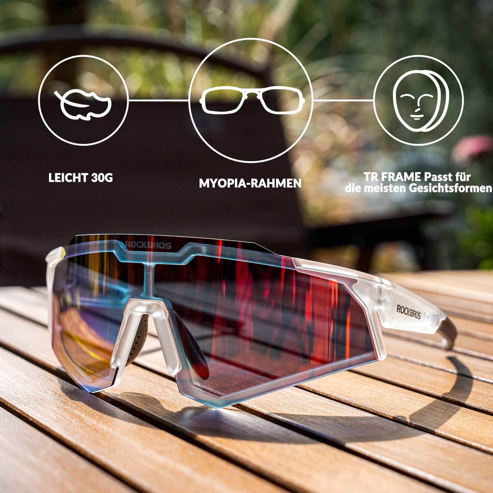 ROCKBROS Sonnenbrille Selbsttönend Outdoor UV400 Schutz