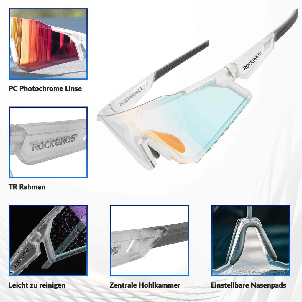 ROCKBROS Sonnenbrille Selbsttönend Outdoor UV400 Schutz