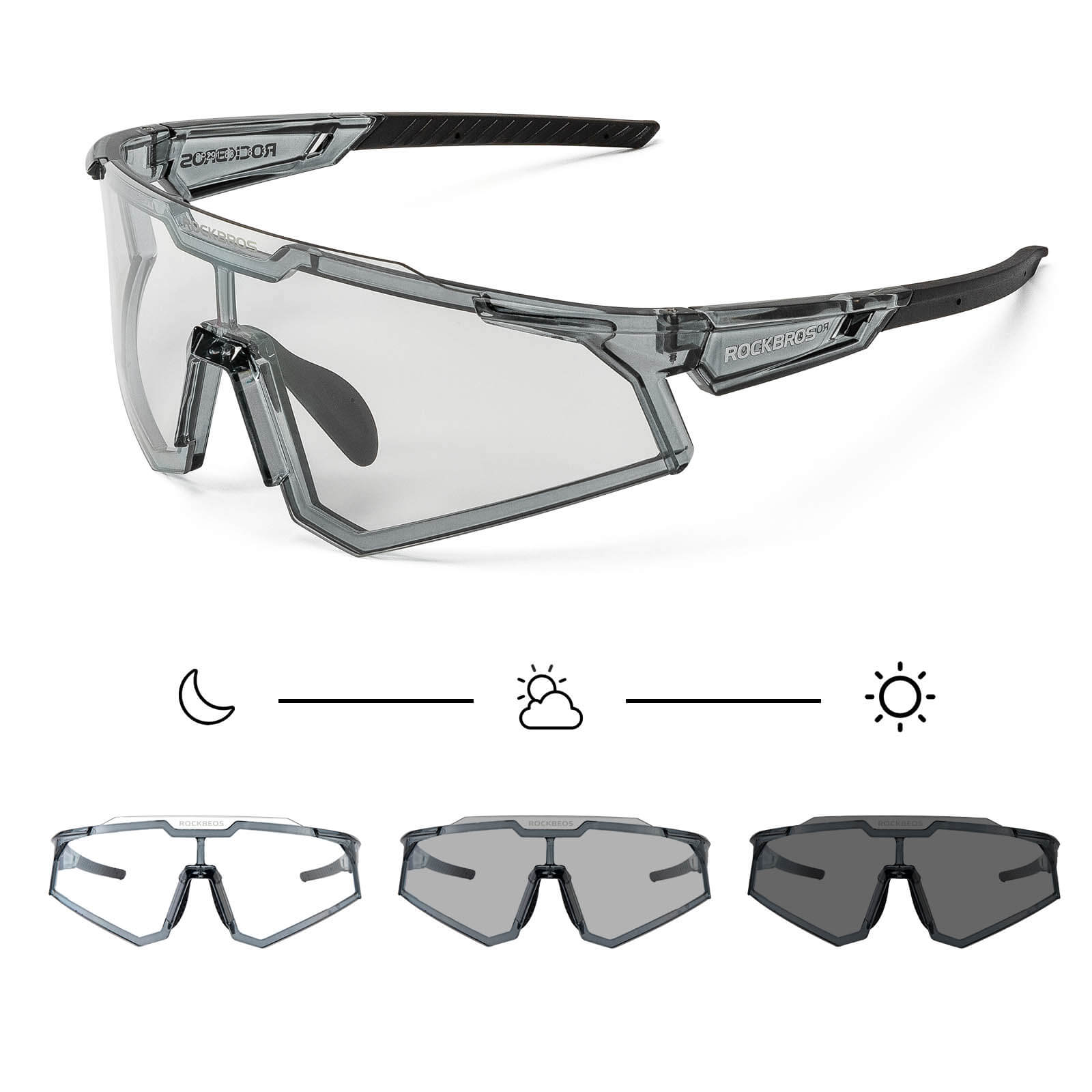 ROCKBROS Sonnenbrille Selbsttönend Outdoor UV400 Schutz
