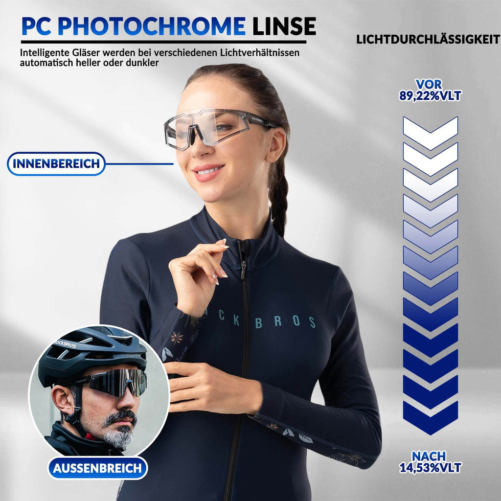 ROCKBROS Sonnenbrille Selbsttönend Outdoor UV400 Schutz