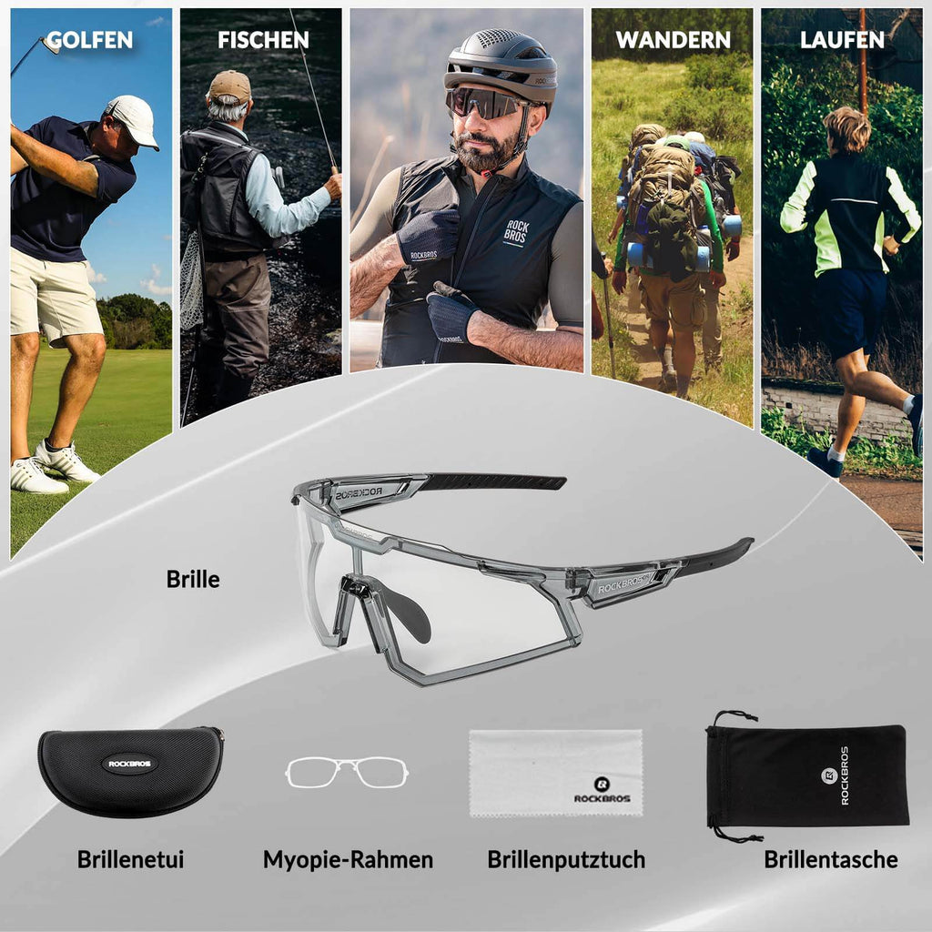 ROCKBROS Sonnenbrille Selbsttönend Outdoor UV400 Schutz